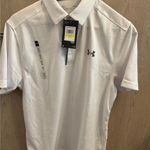 Under Armour White Polo Shirt Classic Design (Brand New Condition)